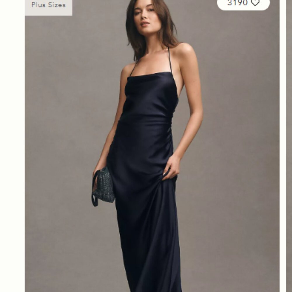 Anthropologie Navy backless dress